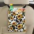 thumbnail image 5 of Yuyamidu Cow Print Car Trash Bag for Front Back Seat Sunflower Auto Garbage Bag for Car Van Truck Reusable Car Rubbish Bin Accessories Foldable Car Waste Bag, 5 of 7