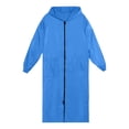 thumbnail image 6 of Womens Plus Size Waterproof Long Raincoat Lightweight Full Zipper Hooded Windbreaker Poncho With Pockets Blue 2XL, 6 of 6