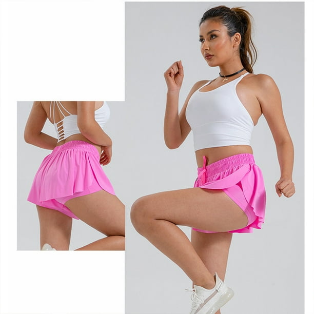 Pantalones Cortos Elásticos para Correr Faldas Tenis Mujer 2 en 1 Spandex Entrenamiento
