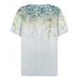 thumbnail image 6 of Floral Print Henley T-Shirt for Women, Short Sleeve V-Neck Button Top - Soft Summer Casual Tee with Slim Fit Light Green XXL, 6 of 8
