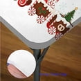 thumbnail image 7 of Christmas Table Cover Square, Gingerbread Train Square Dining Table Cover, Fits 40x40 inch Table, for Outdoor Indoor Holiday Picnic Party Cloth, White Brown Vermilion, 7 of 7
