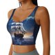 thumbnail image 2 of Balery Moonlit Night Sea Sailboat Sujetadores deportivos con espalda cruzada para mujer, acolchados, sin costuras, de alto impacto, ideales para yoga, gimnasio, entrenamiento y fitness.-Small, 2 of 8