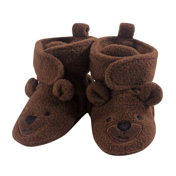Hudson Baby Cozy Fleece Booties with Non Skid Bottom,