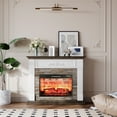 thumbnail image 4 of 44"L Fireplace Mantel with 23" Electric Fireplace, Wooden Free Standing Fireplace, with Remote Control, Adjustable LED Flame, 4 of 11