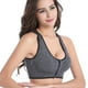 thumbnail image 5 of Guardurnaity 2 piezas máximo soporte y comodidad | Sujetador deportivo con cremallera frontal para mujer Ropa interior con cremallera frontal Ropa interior gris+morado S, 5 of 6