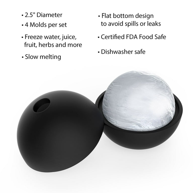 Sphere Ice Cube Mold Silicone Set of 2 Sphere Ice Ball Maker with Lid –  SHANULKA Home Decor