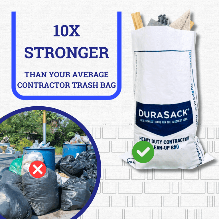 DuraSack Heavy Duty Builder's Bag 200-Gallons White Outdoor Polypropylene Construction  Trash Bag in the Trash Bags department at