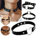thumbnail image 3 of SSKFHGI Black Ring European And American Harajuku Punk Street Shot Pu Leather Peach Heart Love Collar Neck Strap Choker Necklace Necklace, 3 of 8