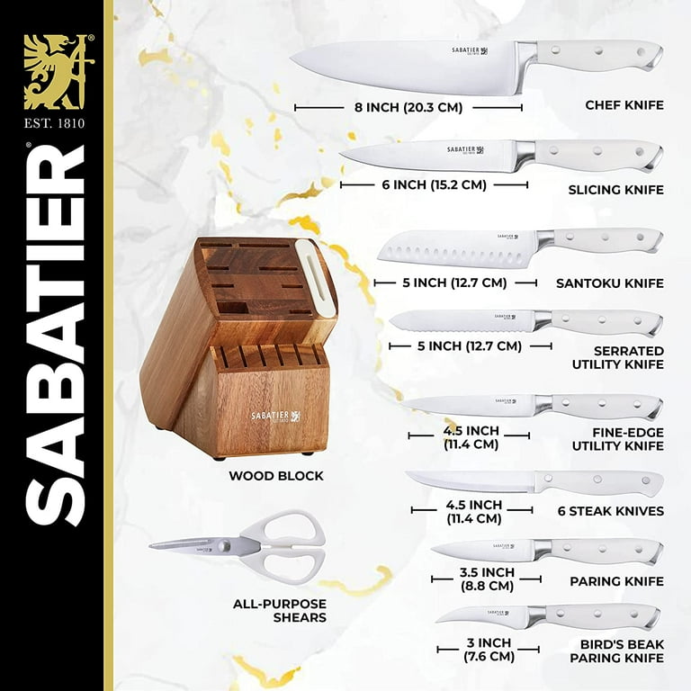 15-Piece Forged Triple Rivet Knife Block Set with Acacia Block 15-Piece Forged Triple Rivet Knife Block Set with Acacia Block