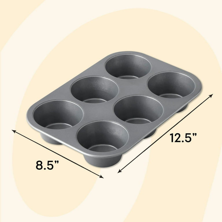 Wilton Everyday 6-Cup Non-Stick Muffin Pan Jumbo Cupcake Tin 12.5