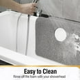 thumbnail image 5 of Square Shower Mat, Non Slip Bath Mat for Tub, Soft PVC Loofah Bathtub Mats with Drain Holes, Quick Drying Bathroom Floor Mat, Without Suction Cup, Grey, 5 of 5
