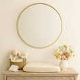 thumbnail image 4 of TEHOME Round Gold 30 inch, Brushed Brass Gold Wall Mirror for Bathroom Vanity,Bedroom & Entryway, 4 of 14