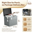 thumbnail image 3 of EHHLY 33 Gallon Deck Box, Small Outdoor Storage Box Waterproof, Lockable Secure Package Bin Delivery Box for Outside Front Porch, Delivery Driver Snack Box for Porch, Black and Grey, 3 of 8
