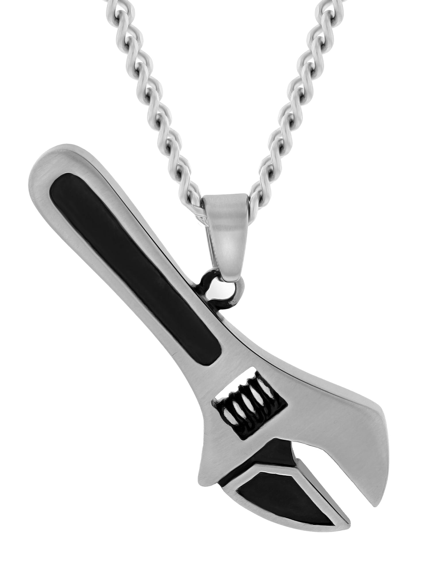 Believe by Brilliance Men’s Stainless Steel Two-Tone Wrench Pendant Necklace Chain