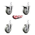 thumbnail image 2 of 4 Inch Gray Poly Swivel 7/8 Inch Square Stem Caster Set 2 Total Lock Brakes SCC, 2 of 2