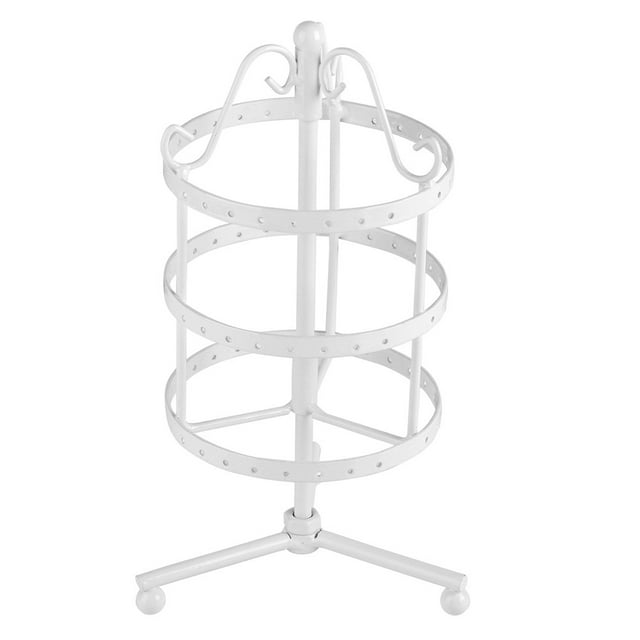 Rotatable Jewelry Stand Earring Holder, Earring Organizer Display Stand Metal Jewelry Holder Jewelry Holder With 3 Levels And 72 Holes. Chain Stand, Bracelet Stand, Chain Stand