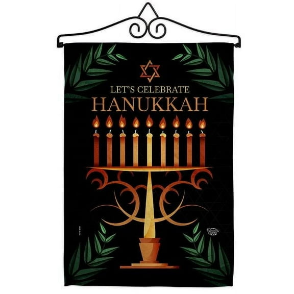 Ornament Collection GS190011-BO-02 13 x 18.5 in. Celebrate Hanukkah Garden Flag Set for Wintertime Double-Sided Decorative Vertical Flags & House Decoration Banner Yard Gift