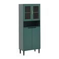 thumbnail image 6 of Painting Finished 4-door Cabinet - , Tempered Glass, For Bedroom Living Room, 23.05" L × 13.99" D Glass Door Bookcase, Shiftable Board Tall Storage In Room, 6 of 7
