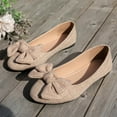 thumbnail image 6 of Mepaouo Women's Dress Flats Suede Cute Bow Ballet Loafers Formal Business Slip on Driving Walking Shoes, 6 of 9