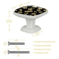 thumbnail image 4 of 4PCS Square Cabinet Fluorescence Knob Glowing in the Dark Furniture Drawer Pulls Handle with Screws Yellow Four leaf Clover, 4 of 5