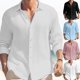 thumbnail image 5 of Mens Button Down Long Sleeve Plaid Check Shirts Casual Fit Formal Dress Tops Tee, 5 of 6