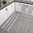 thumbnail image 2 of Blue and Orange Geometric Boho Pattern Kitchen Rugs Sets Of 2,Anti Fatigue Kitchen Mat Rugs Non Slip Washable,Decorative Kitchen Floor Mats for Kitchen,Sink,Laundry,17"x30"+17"x47", 2 of 7