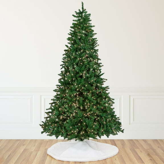 Northlight Clear Prelit Incandescent Green Hinged Pine Christmas Tree, 9'