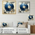 thumbnail image 4 of Designart "Melody of White and Blue Vinyl Records" Fashion Wall Art - Modern Blue Vinyl Records Entryway Wall Art, 4 of 6