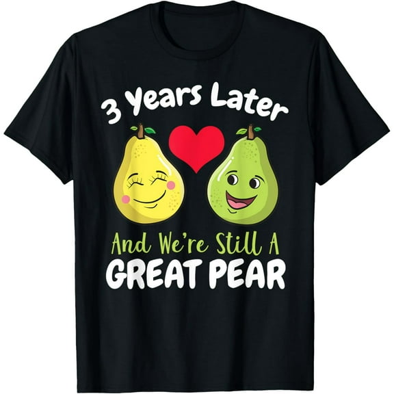 3rd Year Wedding Anniversary T-Shirt Gift For Her Him Couple T-Shirt100% cotton