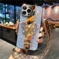 thumbnail image 1 of Funda de lujo con diamantes de imitación y purpurina, carcasa con soporte de mariposa 3D para iPhone X, XR, XS, 14, 13, 12, 11 Pro Max, 7, 8 Plus, SE Fivean unisex, 1 of 2
