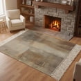 thumbnail image 3 of Brown Washable Area Rug 3'x5', Oil Painting Abstract Art Contemporary Woven Cotton Tassels Kitchen Rugs, Non Slip Indoor Door Mat Throw Carpet for Entryway Living Room Nursery Laundry Room, 3 of 9