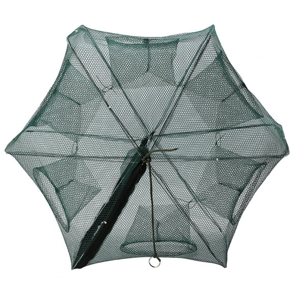 Tebru Fishing Bait Trap Foldable Fish Minnow Crab Crayfish Shrimp Net Trap Cast Net Dip Cage Collapsible Easy Use 6 Hole Fishing Accessories