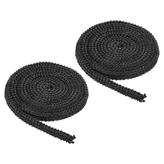 Wood Stove Gasket, 3Pcs 3/8" x 1/8" x 73" Flat Graphite Fiberglass High-Temperature Resistance Seal Rope for Stoves Fireplace Door, Black
