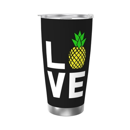 

Love Pineapples 20 Oz Water Bottle Insulated Tumblers Stainless Steel Cups Double Wall Tumbler with Lid