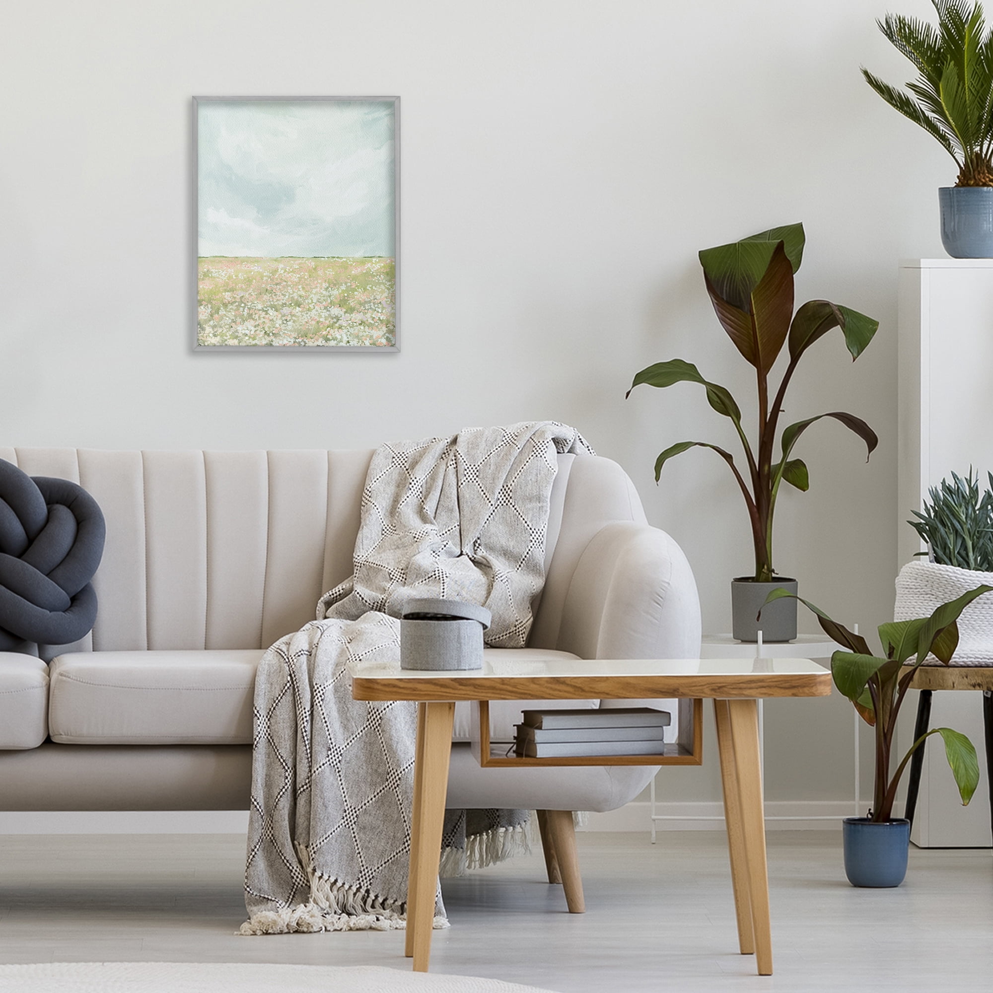 Stupell Industries Budding Field In Spring Gray Framed Giclee Art, design by Leah Straatsma