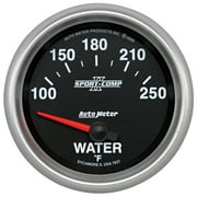 Autometer 7637 Sport-Comp II Water Temperature Gauge, 2-5/8", 100-250 F, Electric
