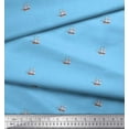 thumbnail image 1 of Soimoi Blue Modal Satin Fabric Yacht Nautical Printed Craft Fabric by the Yard 42 Inch Wide, 1 of 1