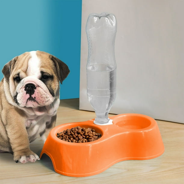 Fiudx Comedero Doble para Mascotas, Diseño Único con Separación, Base Antideslizante, Plástico Apto para Uso Alimentario, Ligero y Portátil, Ideal para Viajes Al Aire Libre, Comidas En Casa, Fácil de