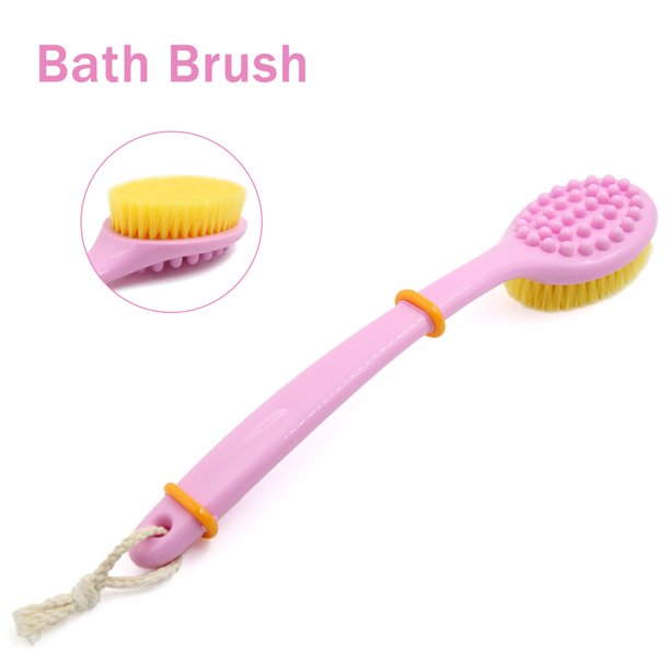 13.4 Pink Back Body Extra Long Handle Bath Brush for Shower Cleaning