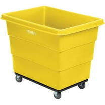 Global Industrial 800314YL 12 Bushel Steel Chassis Base Yellow Plastic Bulk Box Truck