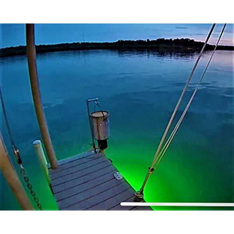 Green Blob Outdoors Underwater Fishing Light 7500 Lumen for Boats includes  Alligator Clips & Cigarette Lighter w/ 30ft Cord, 
