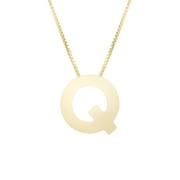 14k Yellow Gold Initial Letter Q Pendant Necklace, 18"