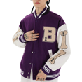 thumbnail image 1 of Aunavey Varsity Jacket Women Girl Vintage Relaxed Casual Fit Button Down College Baseball Coat, 1 of 8