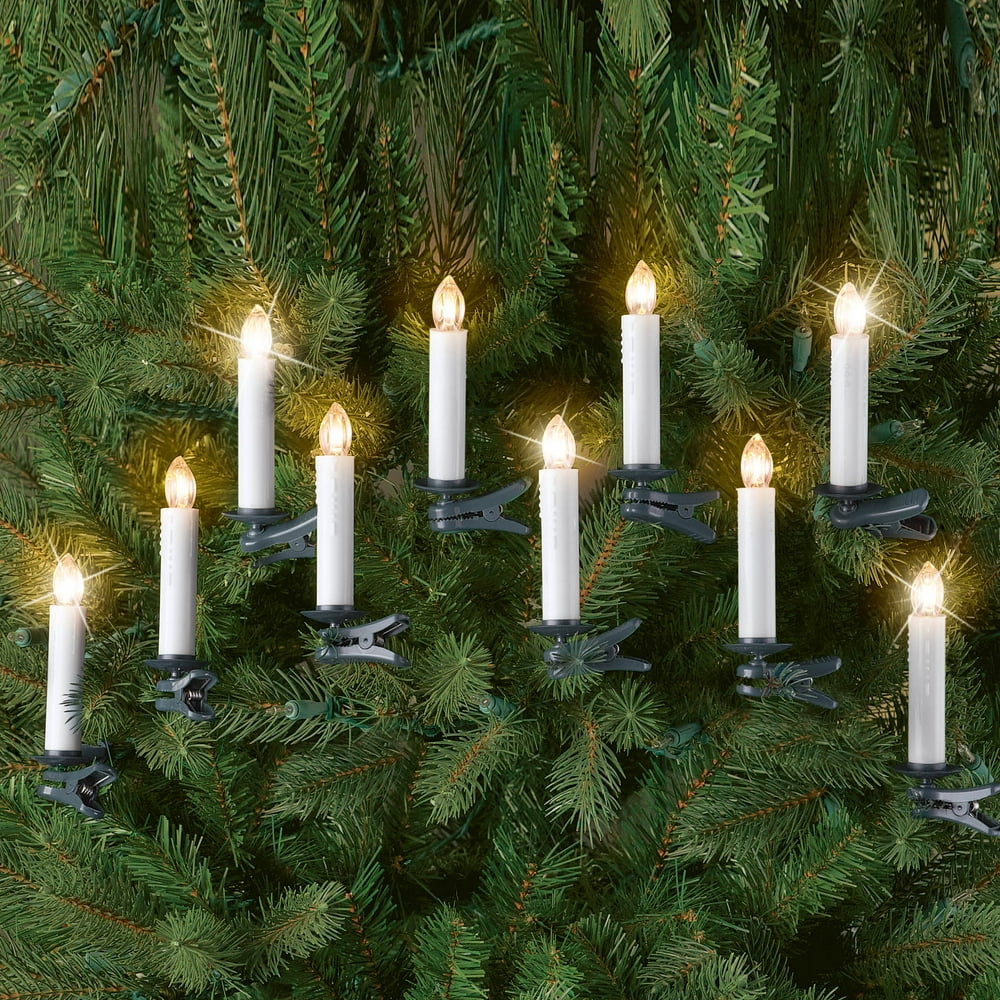 Clipon Christmas Tree Flickering Candles with Remote