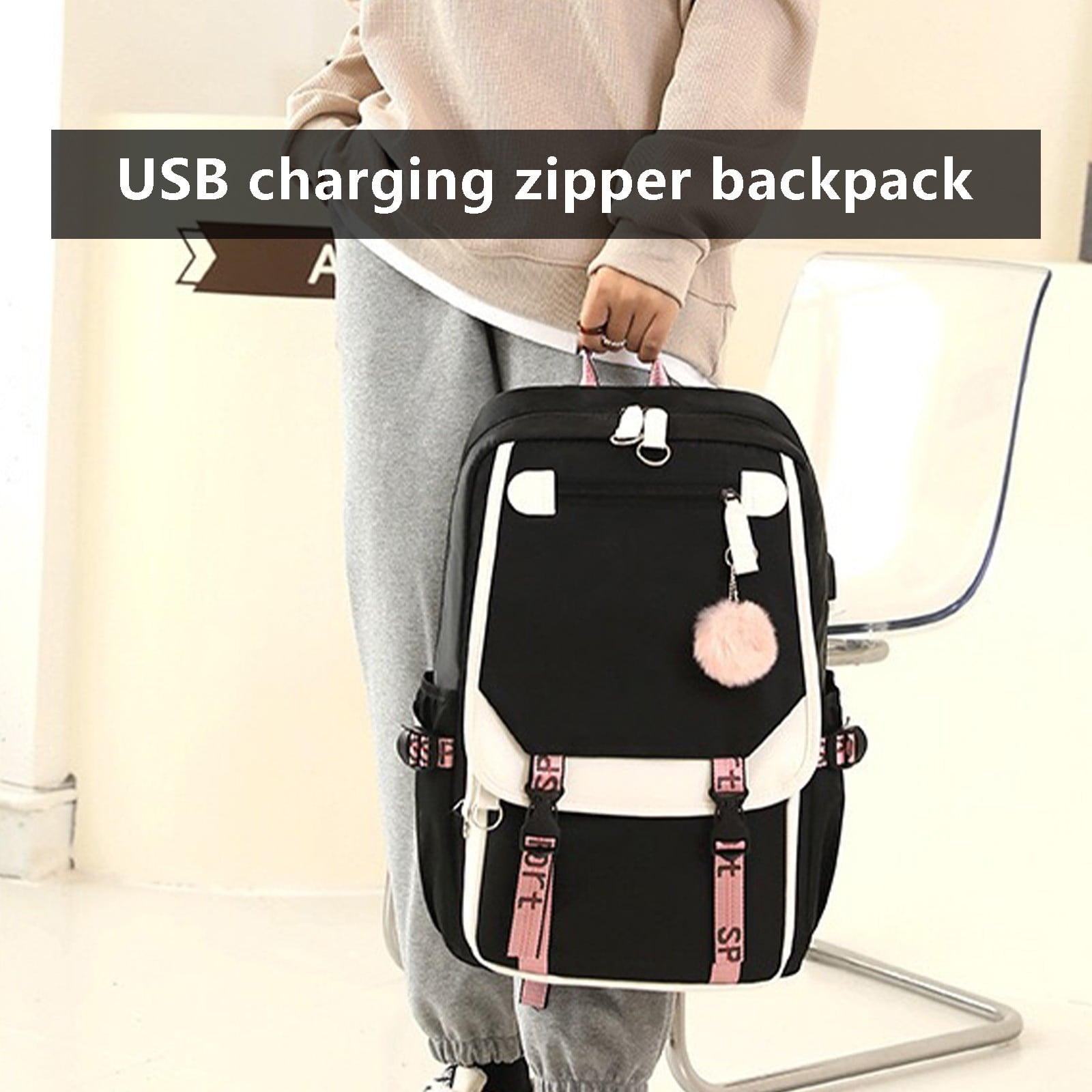 Deal of The Day Closet Organizers and Storage Fashion Backpack Middle School Students Bookbag Outdoor Daypack with Usb Charging Slit for Men