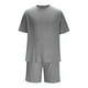 thumbnail image 4 of Traje Deportivo Perforado de los Hombres, Moda de Manga Corta Cuello Redondo de Ocio para el Desgaste Casual Y de Playa, Blusa Atlética de Poliéster Suave, 4 of 9