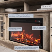 BELLEZE 58 TV Stand with 23 Electric Fireplace, Fireplace TV Console for TVs up to 65, Home Entertainment Center with Storage Cabinet and Adjustable Shelves - Astorga (Ashland Pine)