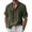 Army Green, variant on BangWanChi Short Sleeve Stand Up Collar Tops for Men Summer Linen Shirts Men's Beach Wear Solid Holiday Street Shirts