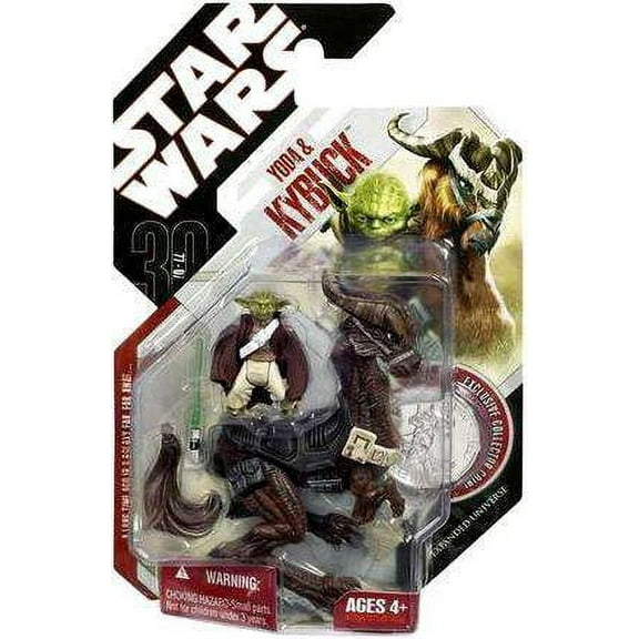 Star Wars 30th Anniversary Yoda with Kybuck Action Figure Hasbro 2007