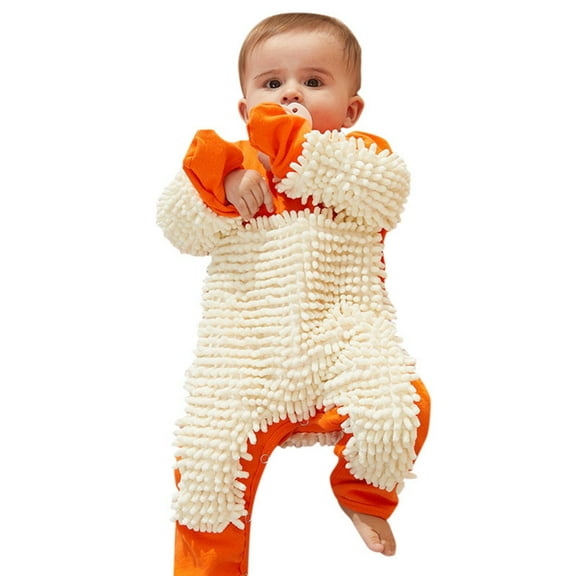 Bodysuit Shorts Baby Boy Girl Romper Jumpsuit Overalls 1 PCS Bodysuit Outerwear Crawling Baby Solid Mop Orange, 12-18 Months